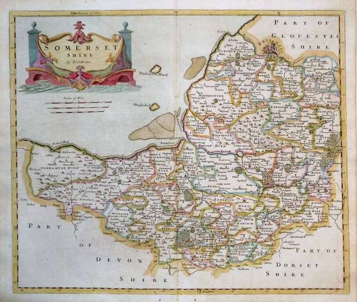 Map of Somersetshire by Robert Morden Framed Reproduction Print