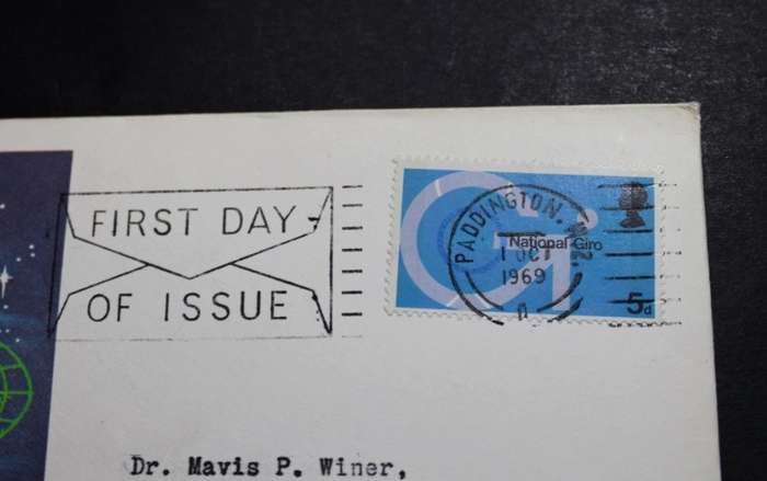 Envelope First Day Cover Post Office History and Activities 1969 England UK 5d Stamp