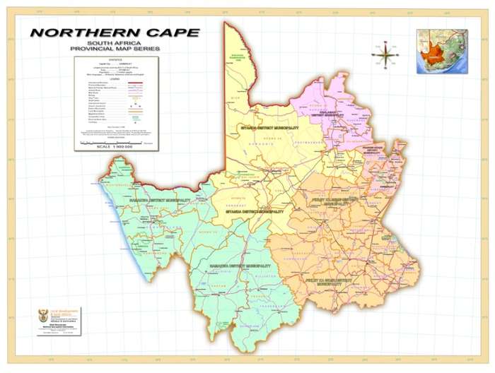 Full Set Of 9 x South Africa Provincial Maps - Printed