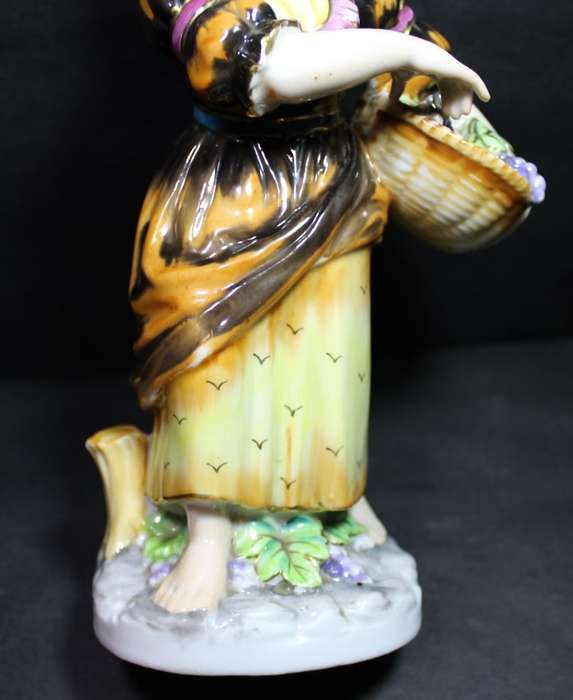 Keto Import Lady With Fruit Basket Figurine