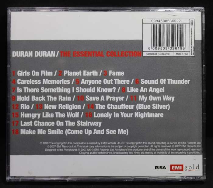 Duran Duran The Essential Collection CD.