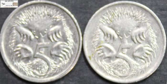 Australia 5 Cent 1987/1996 (Two Coins) Circulated