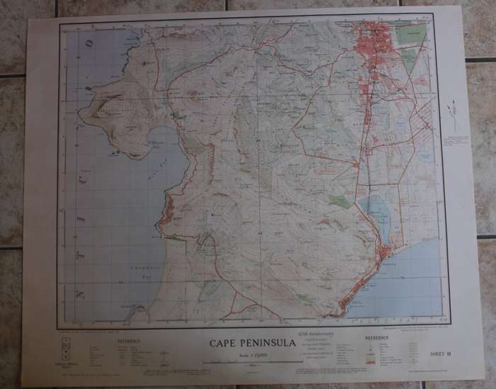 Cape Peninsula 1934 - 80th Anniversary Surveys and Mapping, Set of 4 Maps, Reproduction Prints