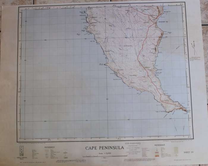 Cape Peninsula 1934 - 80th Anniversary Surveys and Mapping, Set of 4 Maps, Reproduction Prints