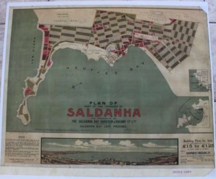 Vintage Plan of Part of the Township of Saldanha Bay 1914, Poster Print.