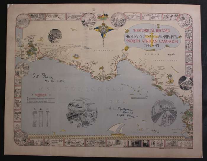 Historical Record of the 46 Survey Company - North Africa Campaign WW2 Map Reproduction Print