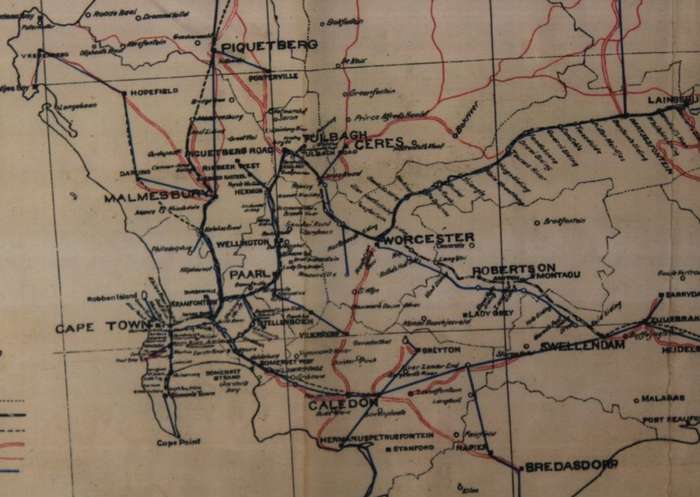 Map of Cape Colony 1901 Wall Map, Reproduction Print