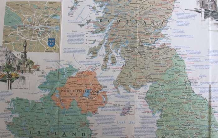 National Geographic A Travelers Map of the British Isles Poster Wall Map 1974