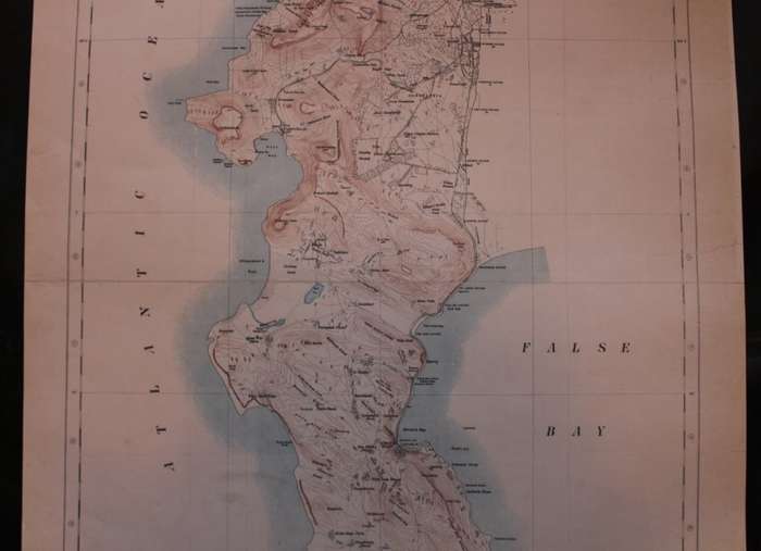 Reproduction Printed Map of the Cape Peninsula - Issued by The War Office 1909.