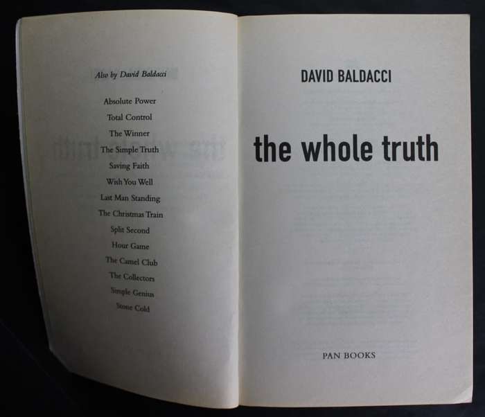 The Whole Truth by David Baldacci, Softcover Book