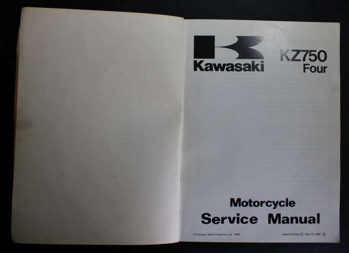 Kawasaki KZ750 Four Motorcycle Service Manual, Softcover Book