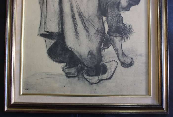 `Peasant Woman Bending Over` by Vincent van Gogh, Framed Print
