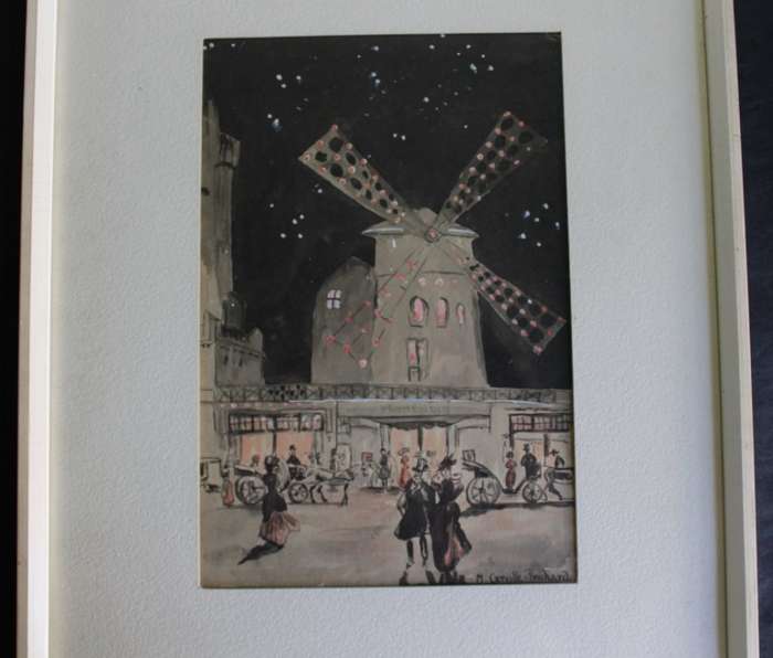 Promendir with Windmill Painting by M Carville-Prichard, Original