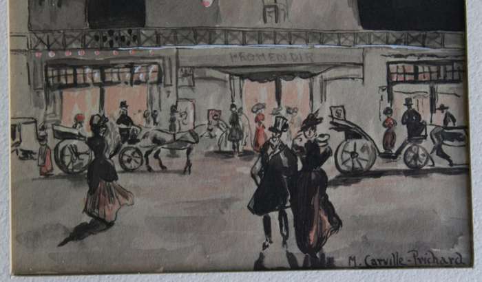 Promendir with Windmill Painting by M Carville-Prichard, Original