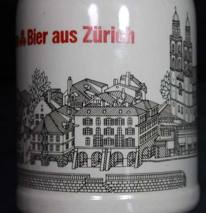 Hurlimann Bier Aus Zurich Swiss Beer Mug.