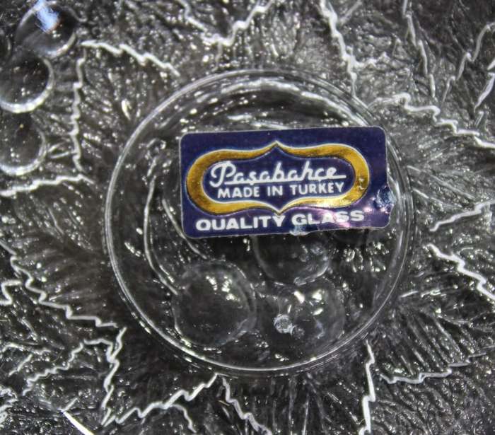 Pasabache Candy Glass Bowl with Lid, Gardenia Pattern, Made In Turkey.