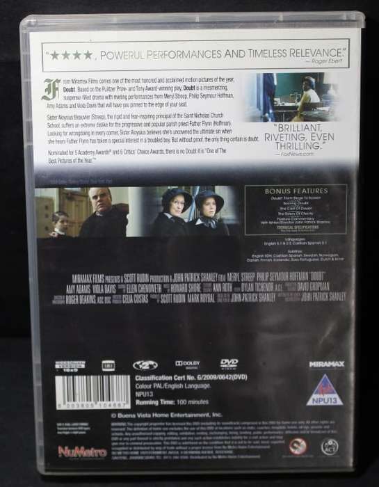 Doubt DVD with Meryl Streep.