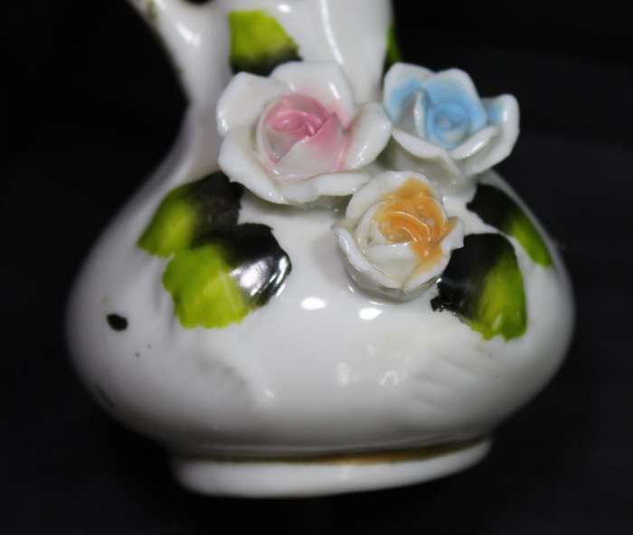 Miniature Jug with Flower Decoration Made In Taiwan