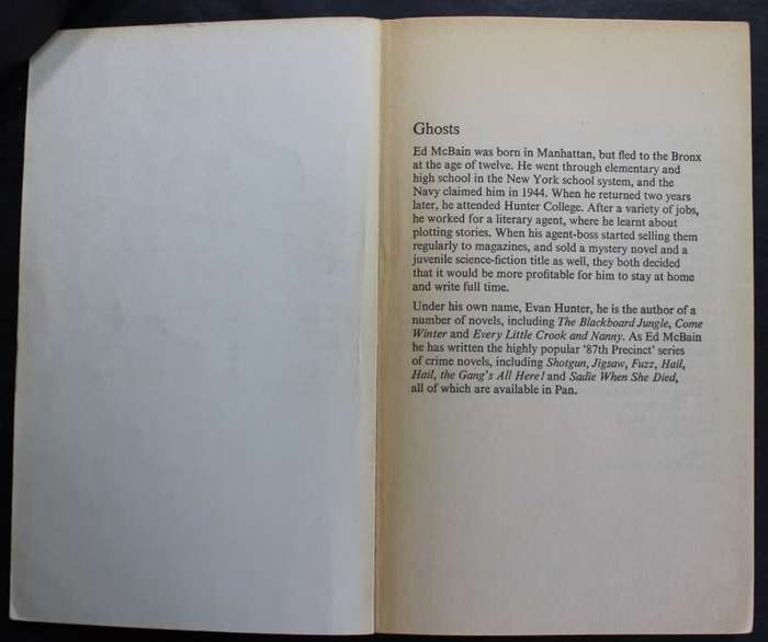 Ed McBain Ghosts an 87th Precint Mystery Softcover Book