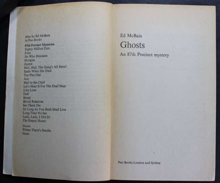 Ed McBain Ghosts an 87th Precint Mystery Softcover Book