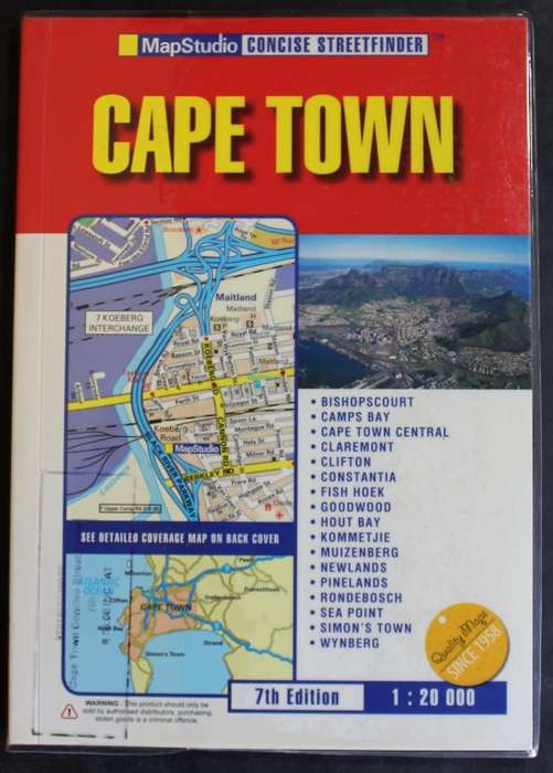 Map Studio 7th Edition Cape Town Concise Streetfinder Softcover Book