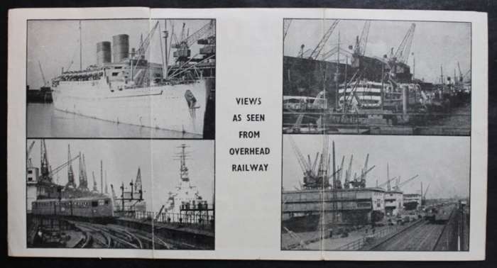Vintage Folded Map of the Liverpool Overhead Railway 1930`s