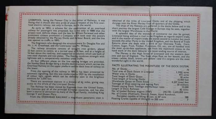 Vintage Folded Map of the Liverpool Overhead Railway 1930`s