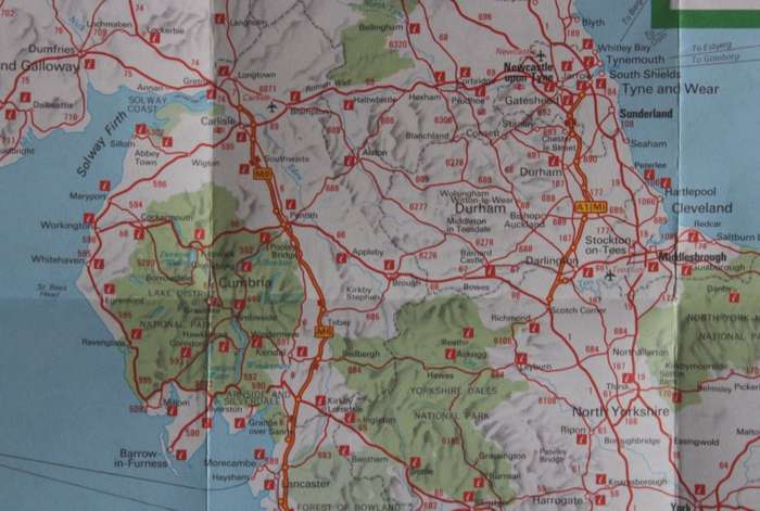 Vintage Folded Map of Britain and Northern Ireland for Tourists 1980