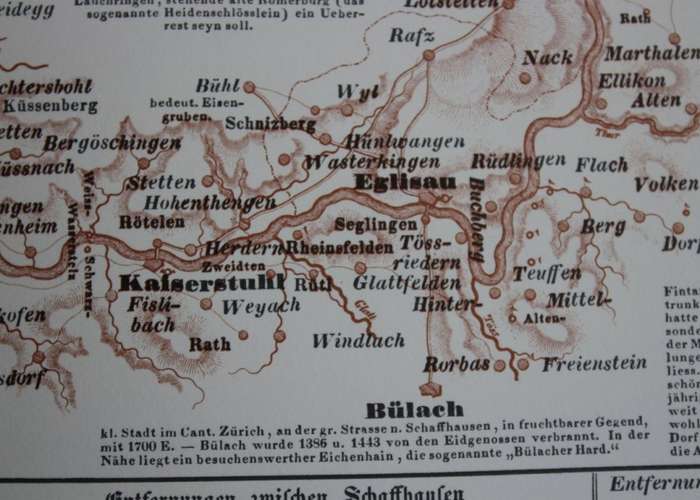 Der Rhein von den Quellen in der Schweiz Topographical Maps Atlas 1976 Reprint from Originals of 184
