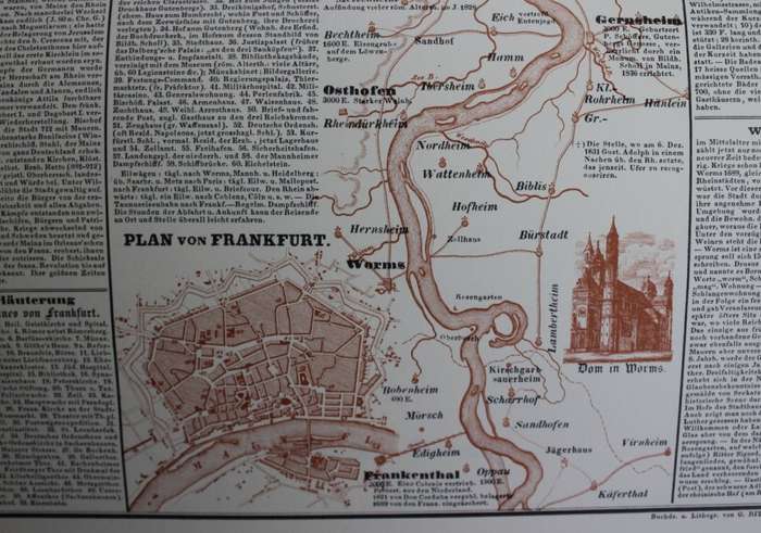 Der Rhein von den Quellen in der Schweiz Topographical Maps Atlas 1976 Reprint from Originals of 184