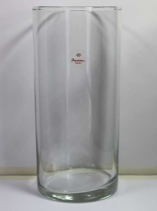 Tall Round Pasabache Glass Vase, Made In Turkey