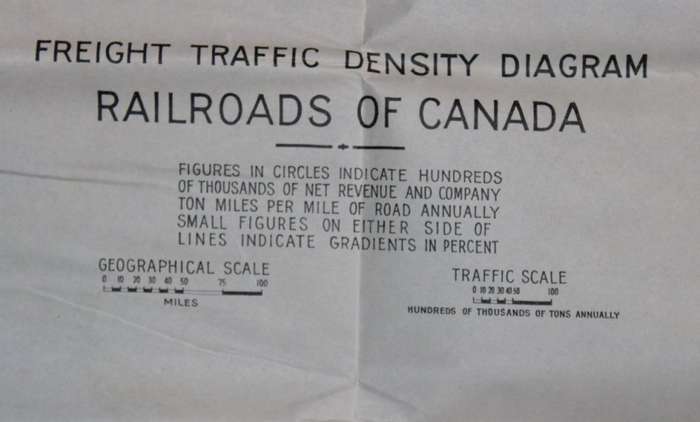 Railroads of Canada Freight Density Folded Map 1932