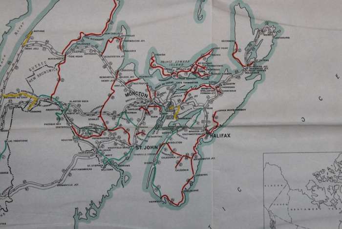 Railroads of Canada Freight Density Folded Map 1932