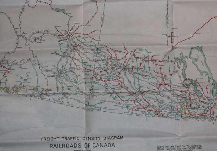 Railroads of Canada Freight Density Folded Map 1932