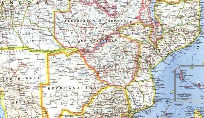 Malawi, Rhodesia & Zambia 1966 & Southern Africa National Geographic 1962 2 x Maps Digital Download