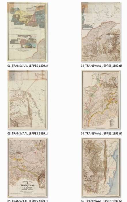 Jeppe`s Transvaal 1899 6 x Maps Digital Download