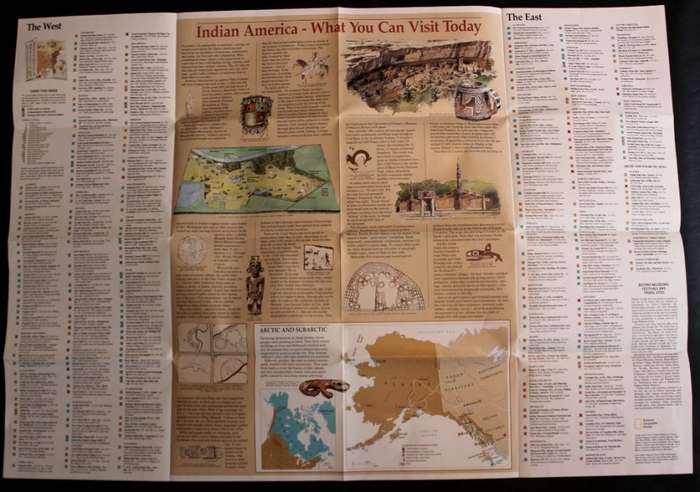 National Geographic Folded Map Native American Heritage Oct 1991