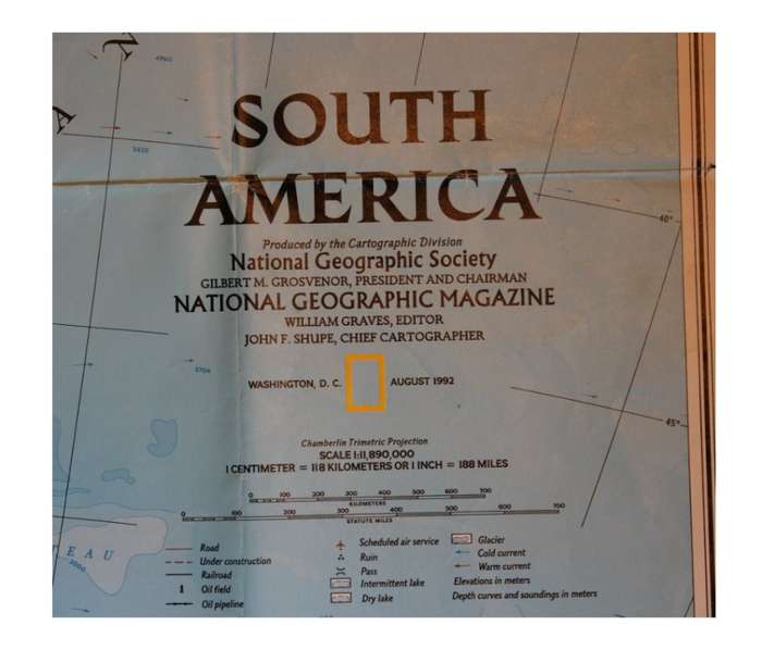 National Geographic Folded Map of South America Aug 1992