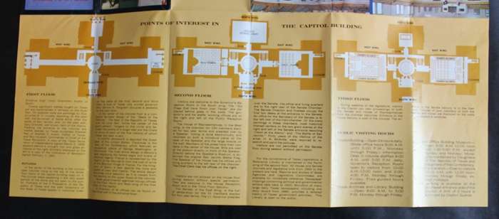 3 x Vintage Folded Brochures Texas Tourist Information Guides