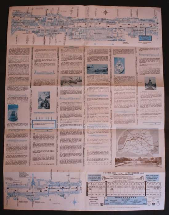 Vintage Bridges of the Seine River Paris Folded Brochure