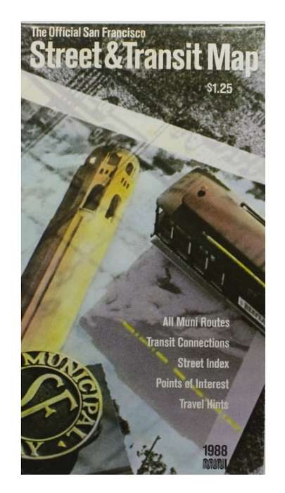 San Francisco Street and Transit Folded Map 1988