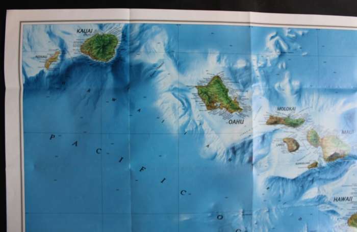 National Geographic Folded Map of Hawaii Sept 1995