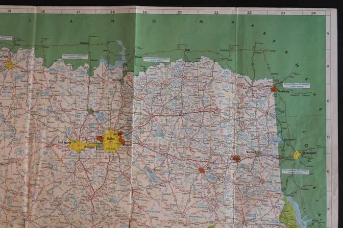 Vintage Official Texas Highway Department Texas State Highway Folded Map 1970