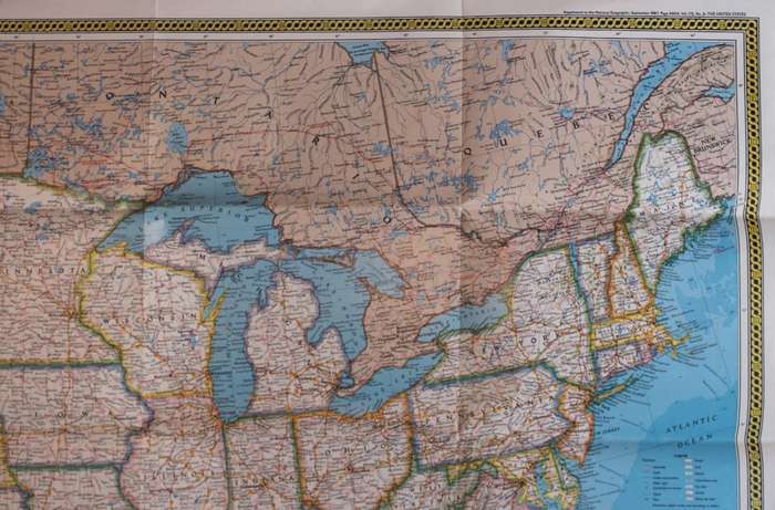 National Geographic Folded Map of The United States Sept 1987
