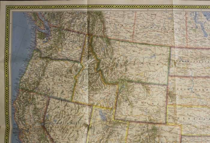 National Geographic Folded Map of The United States July 1976