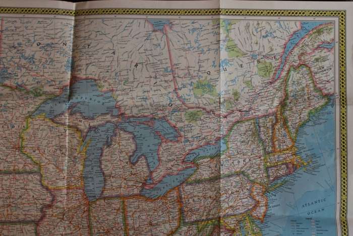 National Geographic Folded Map of The United States July 1976