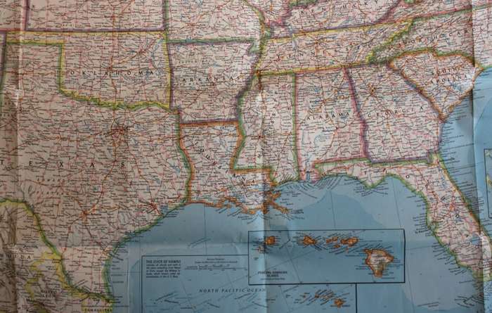 National Geographic Folded Map of The United States July 1976