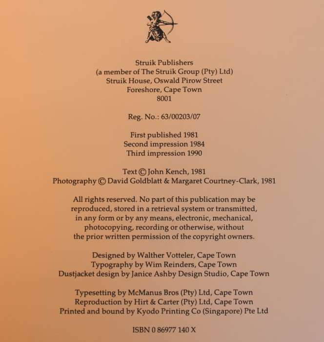 Cape Dutch Homesteads By David Goldblatt, M Courtney Clarke and John Kench Hardcover Book