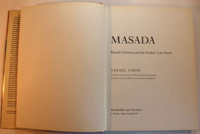 Masada by Yigael Yadin Hardcover Book