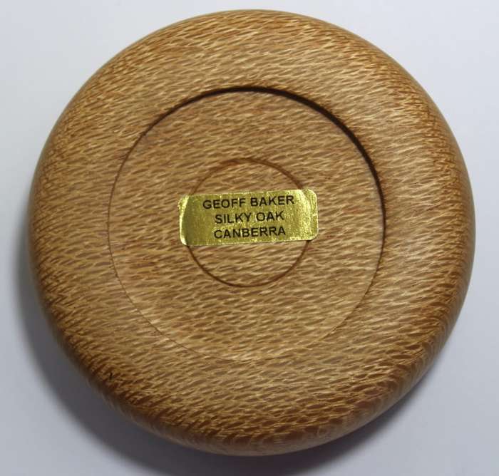 Geoff Baker Australia 1950 1 Penny in Silky Oak Wood Display Paperweight